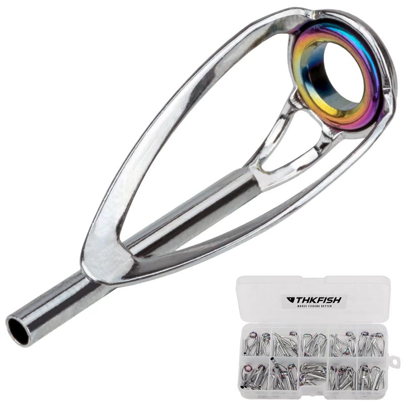 THKFISH طقم إصلاح قضيب THKFISH - طقم استبدال أطراف صنارة الصيد 50 قطعة مع صندوق - 10 مقاسات - Image 1